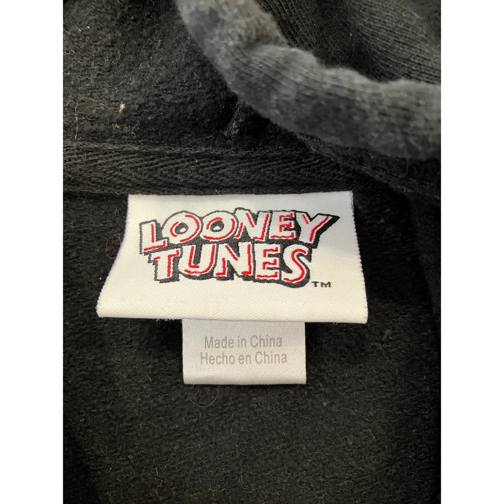 Looney Tunes Black Graphic Hoodie Taz Marvin The Martian Bugs Bunny Large - Picture 3 of 8